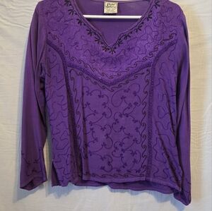 Purple Rayon Top with Free Size and Vibrant Color